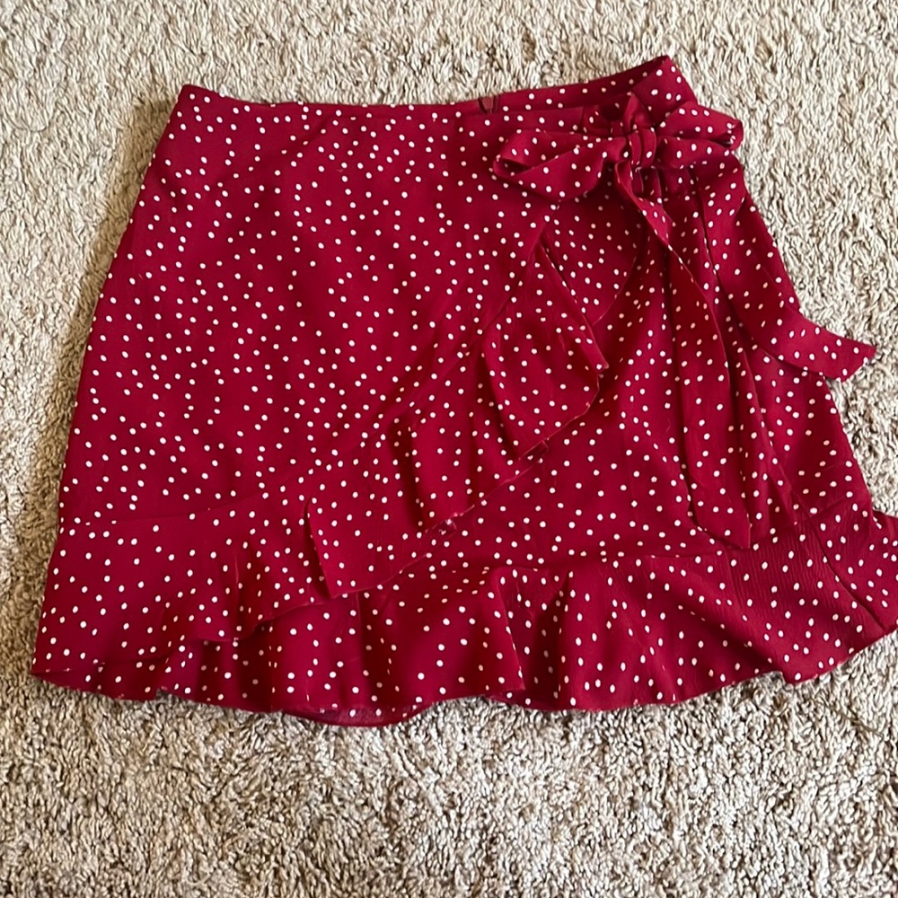 Relipop red skirt with white polka dots!